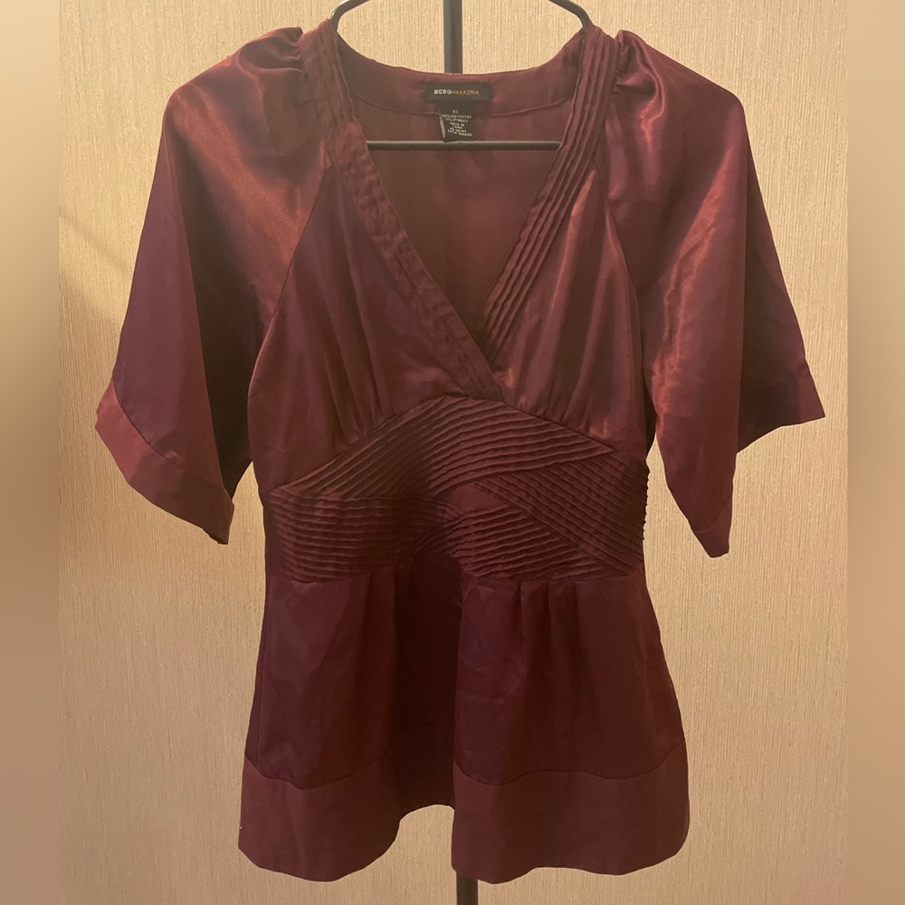 Max Azria Eggplant Blouse XS